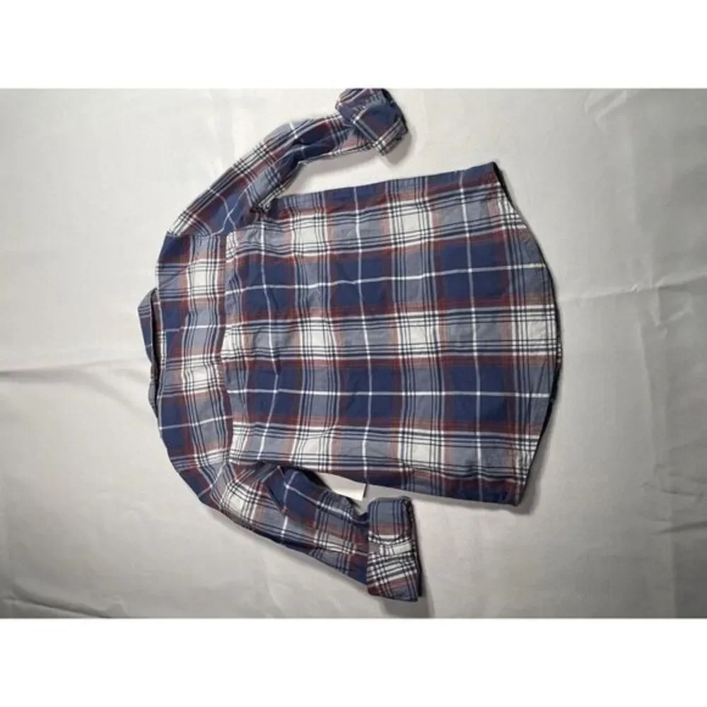 OshKosh B'Gosh Boys Button-Up Shirt Long Sleeve Red/Grey‎ Plaid Size 4T NWT